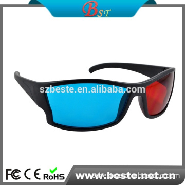 plastic red cyan 3d glasses for lcd TV, 3d glasses for normal monitor